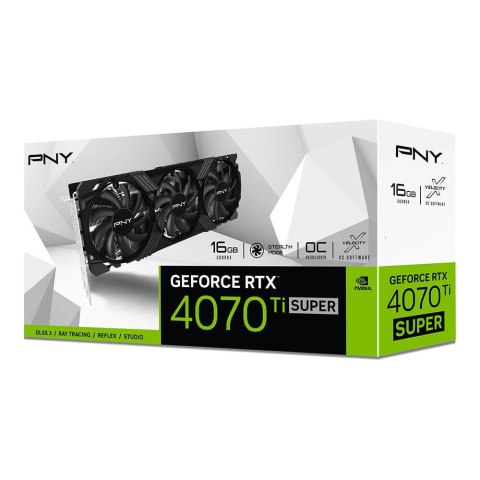 PNY 16GB RTX4070 Ti SUPER VERTO Wentylator Tripple OC 3xDP/HDMI RTX 4070 TSUPER 16GB VERTO Podkręcony Wentylator Potrójny