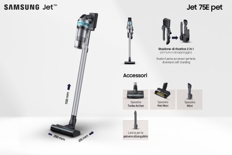 Odkurzacz pionowy Samsung Jet75E Pet VS20B75AGR1/GE