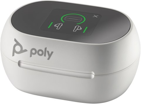 Poly Voyager Free 60+ UC White Sand Earbuds +BT700 USB-A Adapter +Touchscreen Charge Case