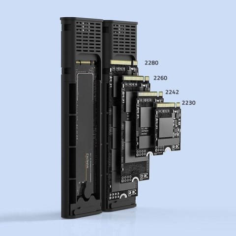 Qoltec Obudowa | kieszeń na dysk M.2 SSD | SATA | NVMe | USB-C | DUAL 2 x 2TB Qoltec Obudowa | kieszeń na dysk M.2 SSD | SATA | NVMe | USB-C | DUAL 2 x 2TB
