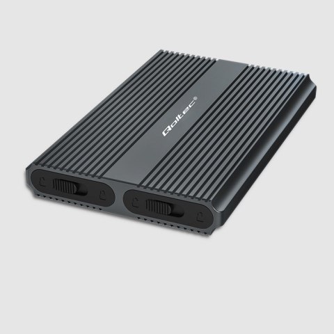 Qoltec Obudowa | kieszeń na dysk M.2 SSD | SATA | NVMe | USB-C | DUAL 2 x 2TB Qoltec Obudowa | kieszeń na dysk M.2 SSD | SATA | NVMe | USB-C | DUAL 2 x 2TB