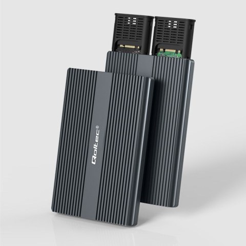 Qoltec Obudowa | kieszeń na dysk M.2 SSD | SATA | NVMe | USB-C | DUAL 2 x 2TB Qoltec Obudowa | kieszeń na dysk M.2 SSD | SATA | NVMe | USB-C | DUAL 2 x 2TB