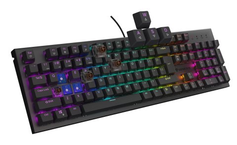 KLAWIATURA DLA GRACZY GENESIS THOR 303 US PODŚWIETLENIE RGB MECHANICZNA BROWN SWITCH CZARNA HOT SWAP