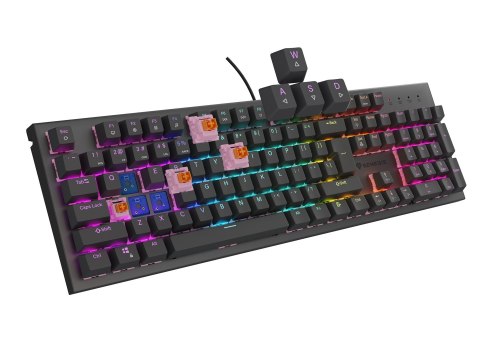 KLAWIATURA DLA GRACZY GENESIS THOR 303 US PODŚWIETLENIE RGB MECHANICZNA SILENT SWITCH CZARNA HOT SWA