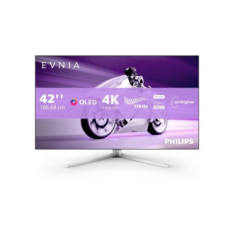 Philips 42M2N8900/00 monitor komputerowy 105,5 cm (41.5") 3840 x 2160 px 4K Ultra HD OLED Biały Philips 42M2N8900/00 monitor komputerowy 105,5 cm (41.5") 3840 x 2160 px 4K Ultra HD OLED Biały