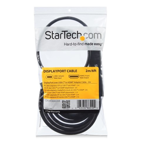 StarTech.com CDP2HDMM2MB adapter kablowy 2 m USB Type-C HDMI Czarny