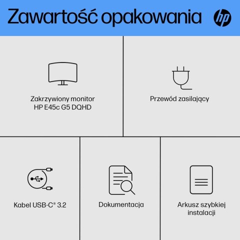HP Zakrzywiony monitor DQHD E45c G5 HP Zakrzywiony monitor DQHD E45c G5