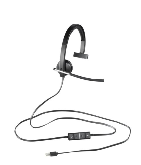 Logitech USB Headset Mono H650e Zestaw słuchawkowy Opaska na głowę Czarny, Szary