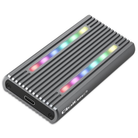 Qoltec 52272 Obudowa | kieszeń na dysk M.2 SSD | SATA | NVMe | RGB LED | USB-C | 4TB Qoltec 52272 Obudowa | kieszeń na dysk M.2 SSD | SATA | NVMe | RGB LED | USB-C | 4TB