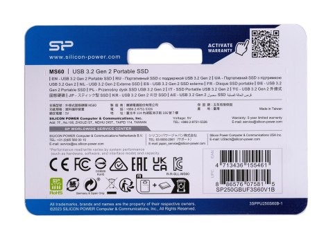 SSD Silicon Power MS60 250GB USB 3.2