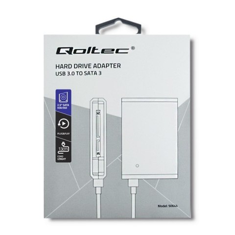 QOLTEC ADAPTER DO DYSKÓW HDD/SSD 2.5" SATA3 | USB3.0