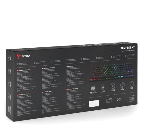 SAVIO KLAWIATURA MECHANICZNA RGB, OUTEMU BROWN TEMPEST X2