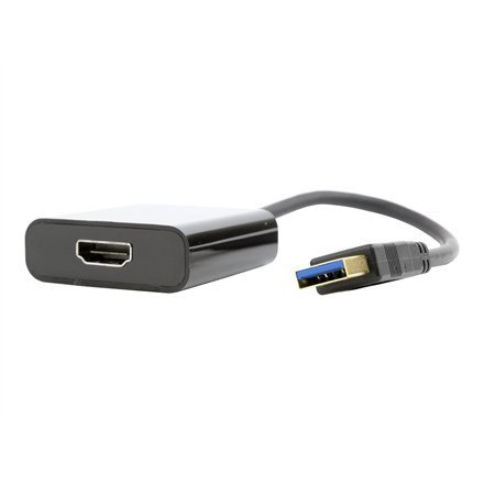 Adapter GEMBIRD A-USB3-HDMI-02 (USB 3.0 M - HDMI F; 0,15m; kolor czarny)