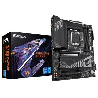 Rodzina procesorów Gigabyte B760 AORUS ELITE AX 1.0 M/B Gniazdo procesora Intel LGA1700 DDR5 DIMM Gniazda pamięci 4 Obsługiwane 