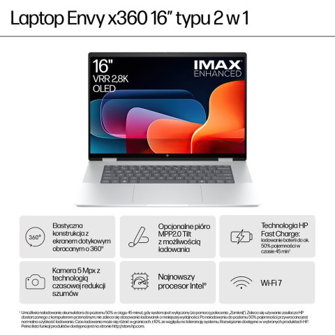 HP ENVY x360 16-ac0003nw Ultra 7 155U 16,0"WUXGA Touch AG IPS 300nits 16GB DDR5 SSD1TB Intel Arc 5MP Win11 2Y Glacier Silver HP ENVY x360 16-ac0003nw Ultra 7 155U 16,0"WUXGA Touch AG IPS 300nits 16GB DDR5 SSD1TB Intel Arc 5MP Win11 2Y Glacier Silver