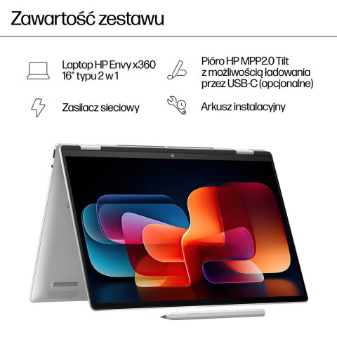 HP ENVY x360 16-ac0003nw Ultra 7 155U 16,0"WUXGA Touch AG IPS 300nits 16GB DDR5 SSD1TB Intel Arc 5MP Win11 2Y Glacier Silver HP ENVY x360 16-ac0003nw Ultra 7 155U 16,0"WUXGA Touch AG IPS 300nits 16GB DDR5 SSD1TB Intel Arc 5MP Win11 2Y Glacier Silver