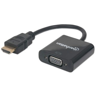 Manhattan 151467 adapter kablowy 0,3 m HDMI Typu A (Standard) VGA (D-Sub) Czarny