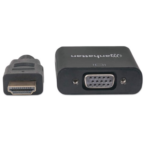 Manhattan 151467 adapter kablowy 0,3 m HDMI Typu A (Standard) VGA (D-Sub) Czarny