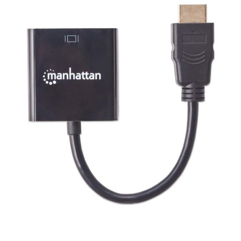 Manhattan 151467 adapter kablowy 0,3 m HDMI Typu A (Standard) VGA (D-Sub) Czarny