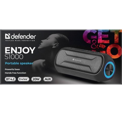 Głośnik bluetooth S1000 20W BT/FM/AUX LIGHTS czarny Głośnik bluetooth S1000 20W BT/FM/AUX LIGHTS czarny