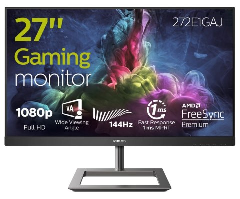 Philips E Line 272E1GAJ/00 monitor komputerowy 68,6 cm (27") 1920 x 1080 px Full HD LCD Czarny, Chrom