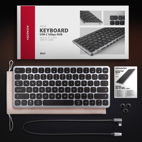 Axagon HMC-KB-US stacja dokująca Przewodowa USB 3.2 Gen 1 (3.1 Gen 1) Type-C Szary Axagon HMC-KB-US stacja dokująca Przewodowa USB 3.2 Gen 1 (3.1 Gen 1) Type-C Szary