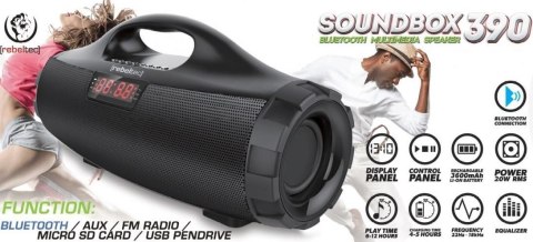 Rebeltec SoundBox 390 Przenośny głośnik Bluetooth stereo czarny, 20W RMS