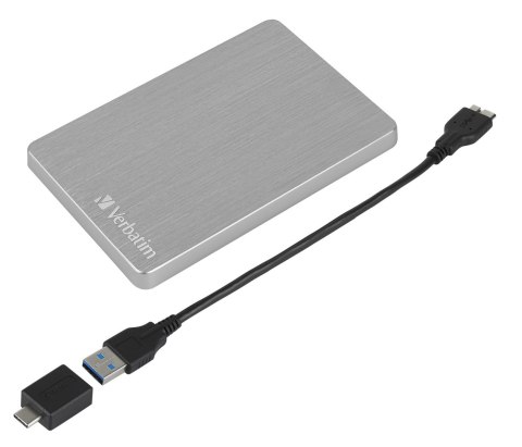 Verbatim Store 'n' Go ALU Slim zewnętrzny dysk twardy 1TB 2.5" USB Type-C 3.2 Gen 1 (3.1 Gen 1) Srebrny