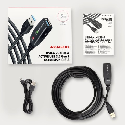 AXAGON ADR-305 Przedłużacz USB 3.2 Gen 1, aktywny - 5m