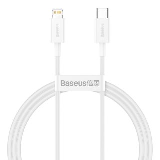 BASEUS KABEL USB-C DO LIGHTNING 20W, PD, 1M, BIAŁY