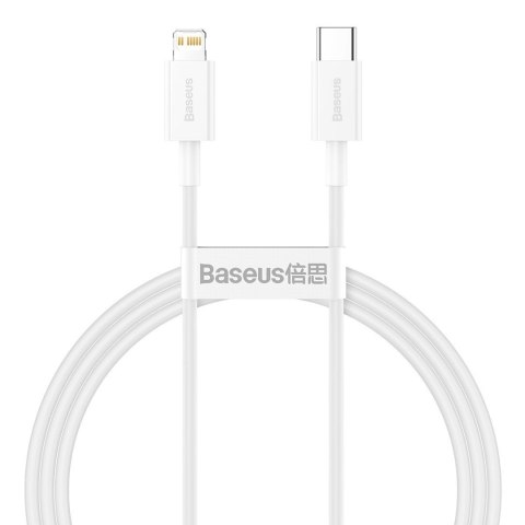 BASEUS KABEL USB-C DO LIGHTNING 20W, PD, 1M, BIAŁY