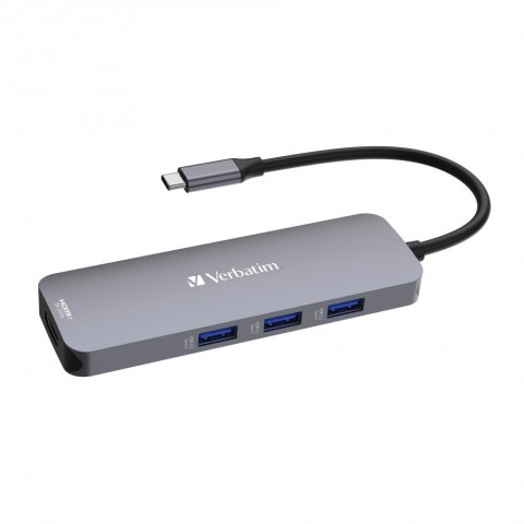 Verbatim CMH-08 USB Type-C 5000 Mbit/s Srebrny