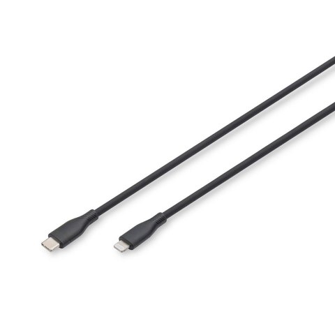 Kabel zasilający silikonowy USB-C - Lightning, USB 2.0 60W, MFI, 2m czarny Kabel zasilający silikonowy USB-C - Lightning, USB 2.0 60W, MFI, 2m czarny