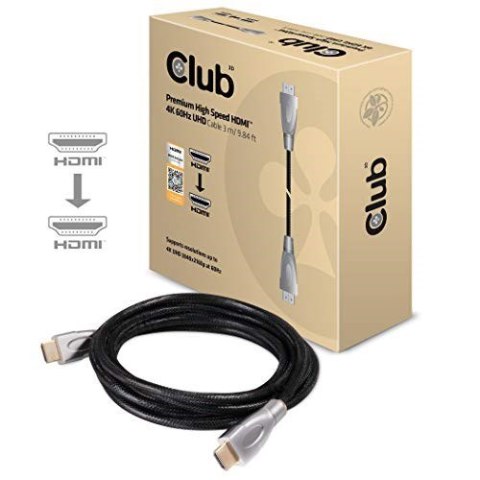 CLUB3D HDMI 2.0 Cable 3Meter UHD 4K/60Hz 18Gbps Certified Premium High Speed