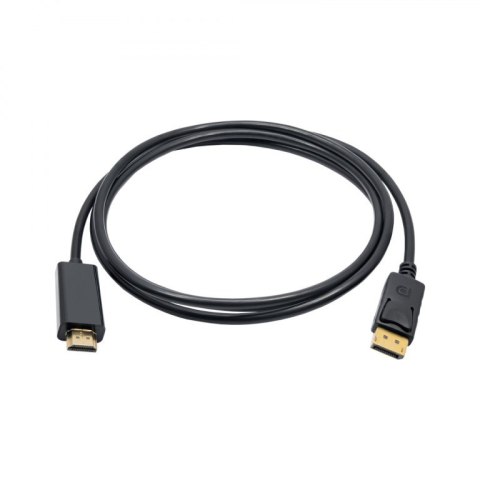 Akyga AK-AV-05 adapter kablowy 1,8 m HDMI Typu A (Standard) DisplayPort Czarny, Złoto