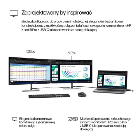 HP S5 PRO 527PQ 27 QHD (2560x1440) FHD IPS 350n 5ms DP HDMI USB-B HAS 3/3/0