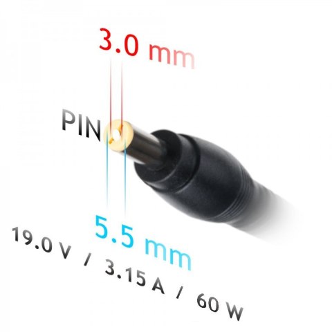 Akyga AK-ND-38 adapter zasilający/ inwentor Auto/Wewnętrzny 60 W Czarny