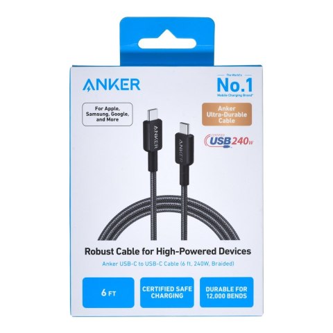 Kabel Anker 310 USB-C do USB-C 1,8 m 240W czarny