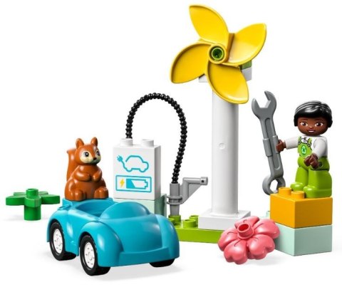 LEGO DUPLO Town 10985 Turbina wiatrowa i samochód elektryczny