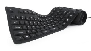 KEYBOARD FLEXIBLE USB ENG/BLACK KB-109F-B GEMBIRD