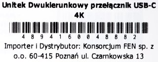 Unitek dwukierunkowy przełącznik sygnału USB-C, 2 in 1 out 4K