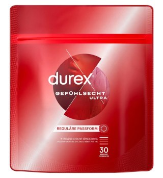 Durex - Prezerwatywy Lateksowe 20% Cieńsze Gefühlsecht Ultra 30 szt