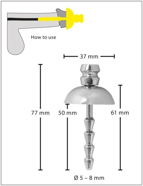 Penisplug - Wtyczka Dilator Do Cewki Moczowej Penisa Srebrna Umbrella