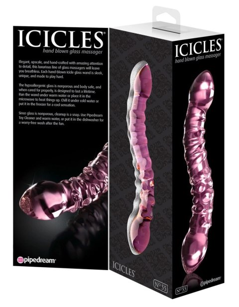 Icicles - Podwójne Szklane Dildo Z Wypustkami