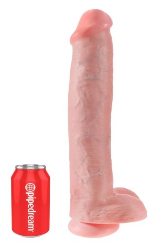 King Cock - Realistyczne Duże Dildo Z Przyssawką 38 CM Jasny Kolor Skóry