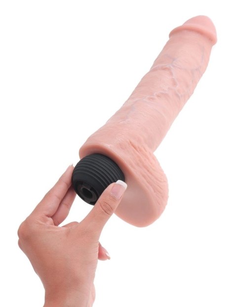 King Cock - Realistyczne Naturalne Dildo Z Wytryskiem 23 CM Jasny Kolor Skóry