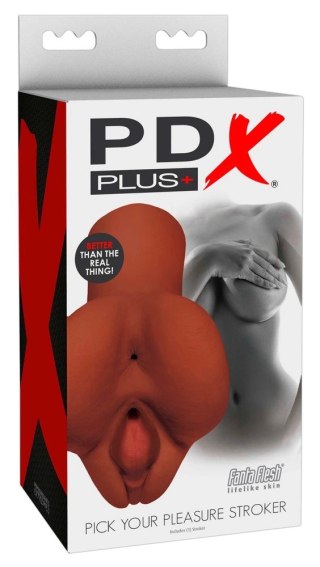 PDX Plus - Masturbator Realistyczna Pochwa Z Anusem Ciemny Brąz