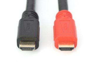 HDMI High Speed connection cable, type A, w/ amp.M/M, 10.0m, Ultra HD 24p, CE, gold, bl