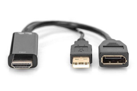 Kabel adapter HDMI 4K 30Hz na DisplayPort i USB A,0,2m