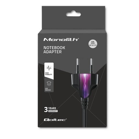 Zasilacz sieciowy Qoltec 51745 do notebooka Asus (19 V; 3,42 A; 65W; 5.5 mm x 2.5 mm)